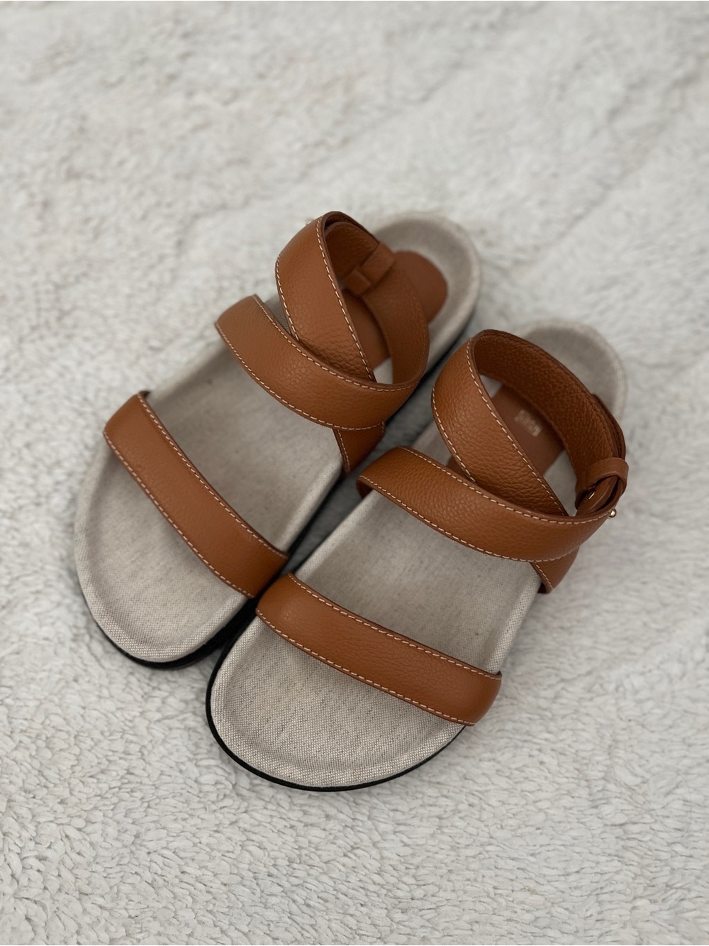 Toteme Chunky Strap Sandals in Tan